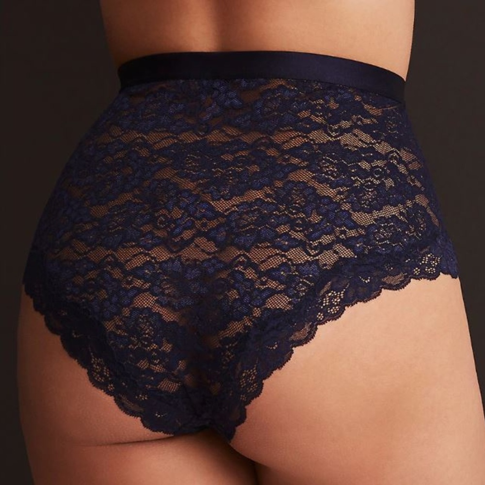 Torrid High Waist Pinup Lace Cheeky Panty - Navy - Picture 2 of 2